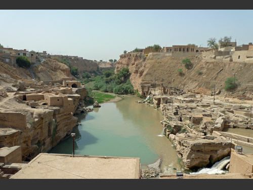 shushtar, hydraulik-system mit brücken, dämmen, kanälen, mühlen: mit iran erlebnis reisen
